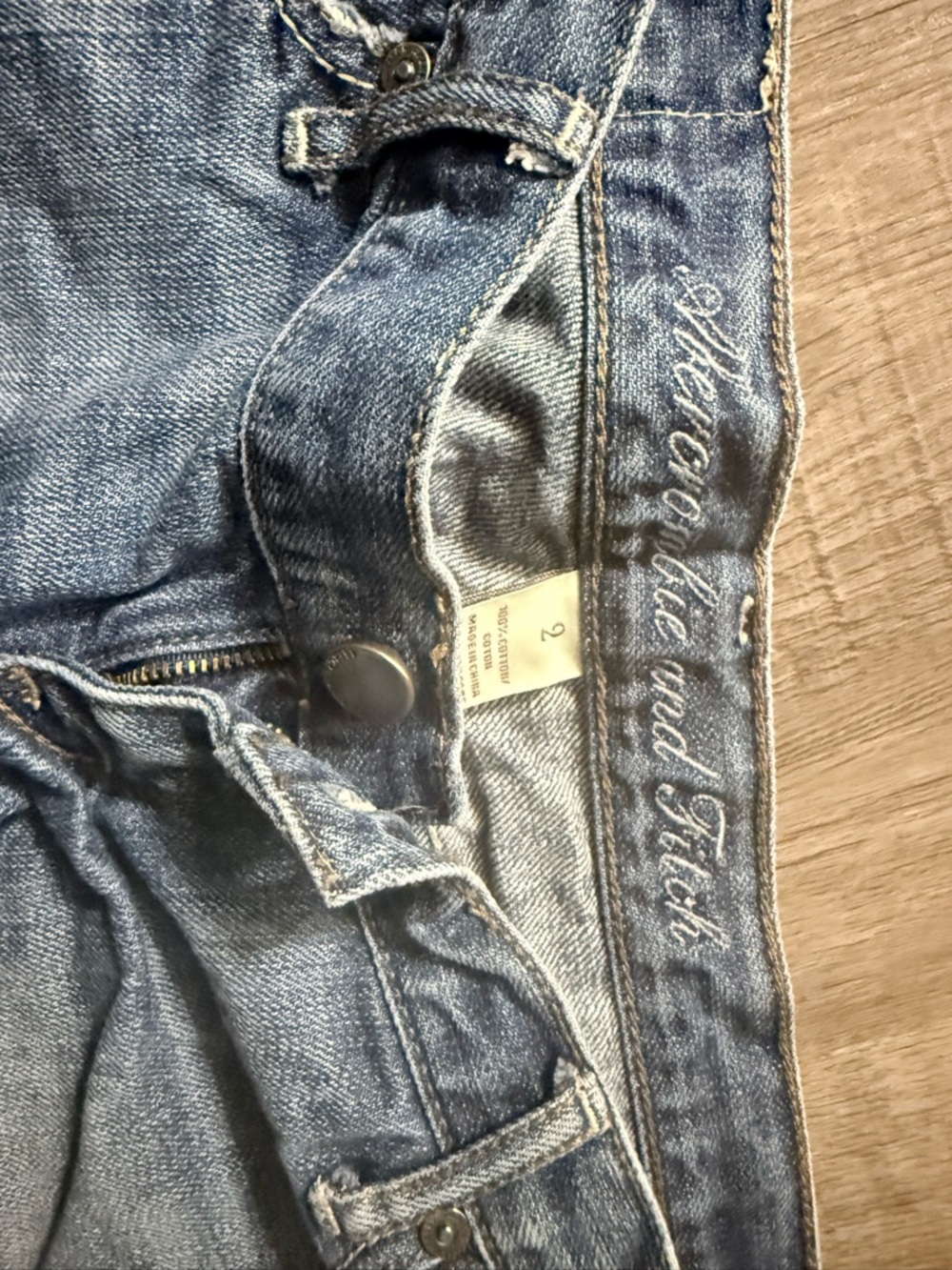 Abercrombie & Fitch Distressed Denim Blue Cutoff Shorts - Picture 3 of 3